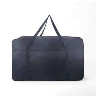 Imagem de 2 Sacolao Bolsa Compra passeio viagem 76x48x28cm Zíper preto