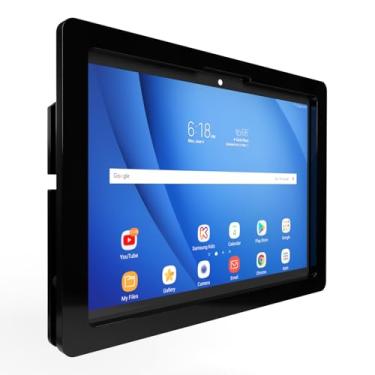 Imagem de TABcare Capa VESA de acrílico antifurto de segurança para Lenovo TAB M11 com kit de montagem na parede e cabo de carregamento USB C de 90 graus (preto, TAB M11)