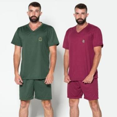 Imagem de Kit 2 Pijama Vekyo Gola V Liso Masculino-Masculino