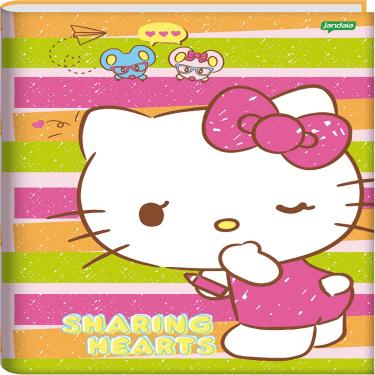 Imagem de Jandaia Caderno Universitário Hello Kitty Brochura 80 Folhas com Adesivos