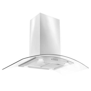 Imagem de Coifa e Depurador de Ilha eos 90cm Com Vidro Curvo ECO90IV Inox 110V