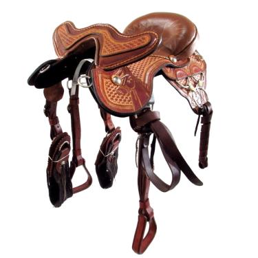 Imagem de Arreio de Cavalo Muladeiro com Cabeça 3 Argolas Havana 16 Polegadas Luxo