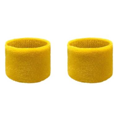 Imagem de Couver Pulseira de moletom juvenil de algodão amarelo de 7,6 cm para esportes e mais, 1 par