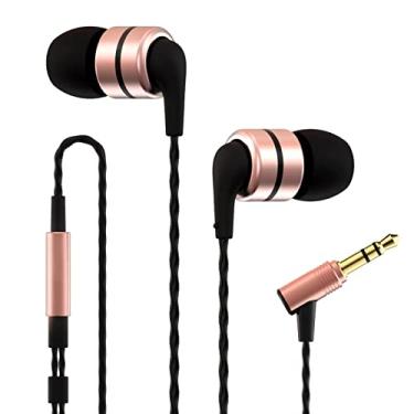Imagem de SoundMAGIC Fones de ouvido intra-auriculares com isolamento de ruído, fones de ouvido estéreo HiFi graves potentes para corrida, esportes, treino, viagens, academia, compatível com iPhone e Android (E80, dourado)