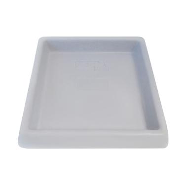 Imagem de Prato Base Quadrado Vaso Planta Polietileno 22Cm Cinza Claro