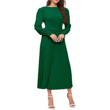 Imagem de Cocktail feminino Vestidos longos Partido elegante Caia alta Manga comprida Plave