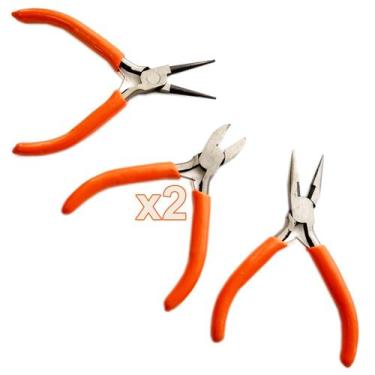 Imagem de 2 Jogos De Mini Alicates Artesanato Eletro Bijuteria C/3 Pç - FREED