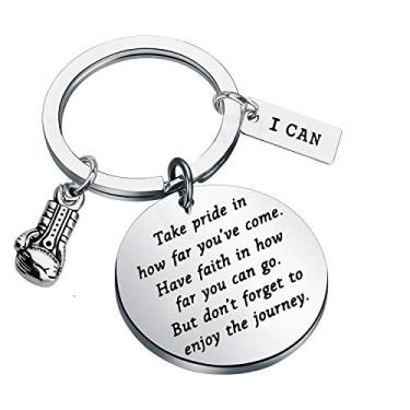 Imagem de Chaveiro de boxe luvas de boxe de presente de inspiração para o fã de boxers Treinador de boxe Leve o orgulho até onde você veio