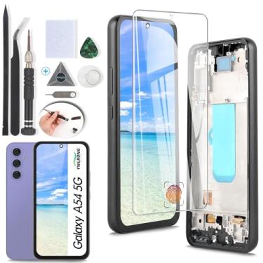 Imagem de YWLRONG Tela de substituição para Samsung Galaxy A54 5G OLED tela LCD sensível ao toque digitalizador para Galaxy SM-A546V SM-A546U SM-A546B SM-A546E com ferramentas (suporta impressão digital com