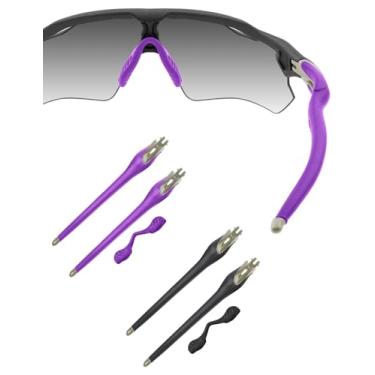 Imagem de HILEEN Óculos de sol de substituição cinza claro para óculos de sol Oakley Radar EV Path Pitch Advancer - preto + roxo