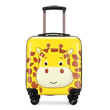 Imagem de ZYBB Bolsa infantil com desenho 3D para meninos e meninas, mala de viagem de 45,7 cm com rodas universais silenciosas, Leão, Size