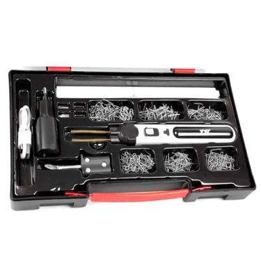 Imagem de Daconovo Portátil portátil máquina de solda de plástico painel kit reparos de rachaduras corte térmico grampeador quente plástico buraco reparação conjunto de ferramentas com luz led