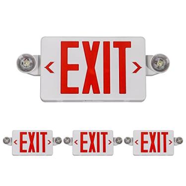 Imagem de GZRUIYANG Placa De Saída Com Luzes De Emergência, Vermelha, Luz De Saída De Emergência Led Com Bateria Reserva, Certificação Ul 924, Ca 120/277 V, Conjunto De Luzes De Emergência Comerciais Para Emp