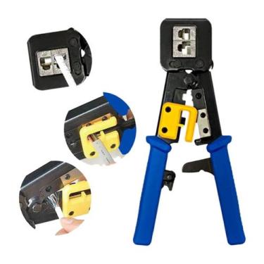 Imagem de Alicate de Crimpar Rede Rj45 Rj11 Rj12 6P 8P Conector Vazado - Exbom