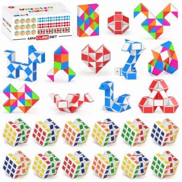 Imagem de Puzzle Cube Vdealen Mini Cube & Fidget Snake, pacote com 24 unidades p
