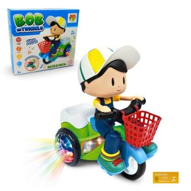 Imagem de Bob no Triciclo Bate e Volta DM Toys com Boneco Articulado Brinquedo R