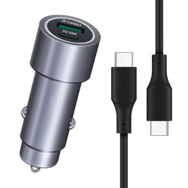 Imagem de Carregador Veicular Turbo com Cabo Tipo-C 1M para Carro - Hrebos