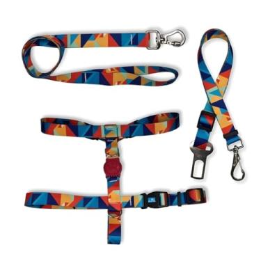 Imagem de Kit Cinto de Segurança + Peitoral H + Guia G Geométrica