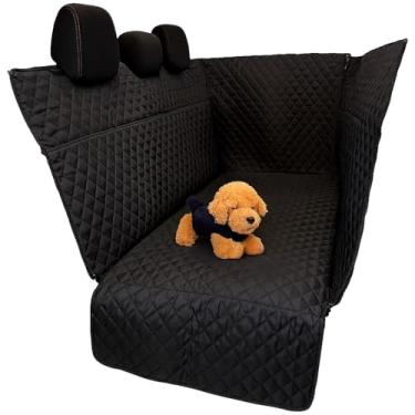 Imagem de Capa Protetora para Banco Traseiro de Carro, Acolchoada, Impermeável, Preta, 203 x 156 cm