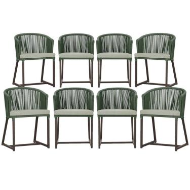 Imagem de Mesa com 4 Cadeiras de Jantar Roma 100cm e Noronha em Aluminío