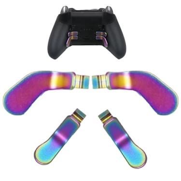 Imagem de CaoXiong 4 Pack Elite 2 Controller Paddles for Xbox One Elite Series 2 Controller,Metal Stainless Steel Paddles Replacement for Xbox One Elite/Elite Series 2 Core Controller (Rainbow)