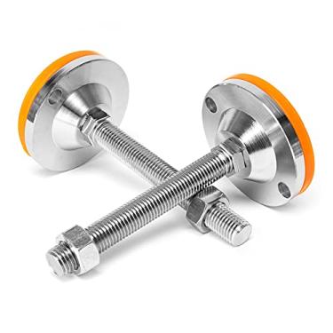 Imagem de 2 peças de pernas ajustáveis para móveis pesados, com pernas de parafuso de nivelamento de tapete de borracha, pés de armário antiderrapantes, para mesa de sinuca de bancada de equipamento mecânico