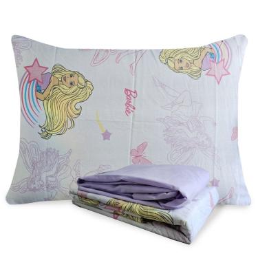 Imagem de Jogo de Lençol Infantil Barbie 150 Fios Solteiro 100% Algodão 3 Peças Lepper