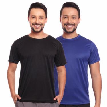 Imagem de Kit 2 Camisas Masculina Manga Curta Dry Fit Proteção Uv - Brás e Cia, 