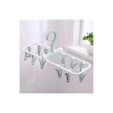 Imagem de Mini Varal Giratório 360° com 12 Prendedores Varal de Meias, Roupas Íntimas e Delicadas, Portátil e Compacto para Lavanderia