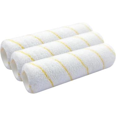 Imagem de Great Andrew Pacote com 3 capas de rolo de pintura 23 cm, kit de rolo de pintura de microfibra 1/2 para projetos de pintura em superfícies ásperas texturizadas lisas, paredes, tetos, casas, etc