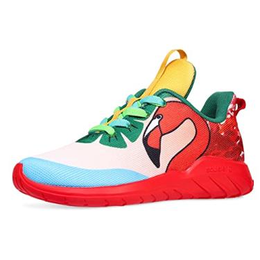 Imagem de Soulsfeng Tênis de corrida masculino, leve, moderno, estiloso, esportivo, treino, academia, tênis, caminhada, tamanho 5,5-15, Flamingos, 46