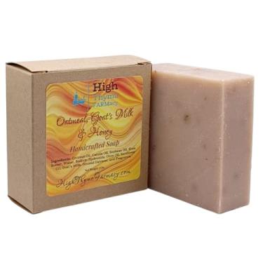 Imagem de High Thyme FARMacy Sabonete Artesanal De Aveia, Leite Cabra E Mel - Esfoliante Para Pele Seca Cabra. Soda Cáustica Com Aveia Coloidal Calmante.