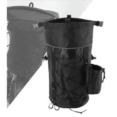 Imagem de MOTORFISH Bolsa de viagem Sissy Bar para motocicleta, bolsa de viagem de grande capacidade, expansível 23 L, bolsa traseira com alça de ombro