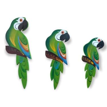 Imagem de Trio de Arara Decorativo De Parede MDF Kit Decoração Casa - Atelie Center (Verde)