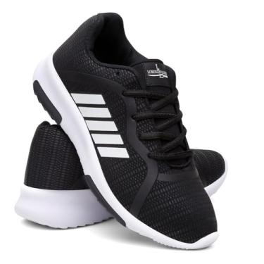 Imagem de Tênis Masculino Caminhada Confortável Super Leve Cor:Preto;Tamanho:38