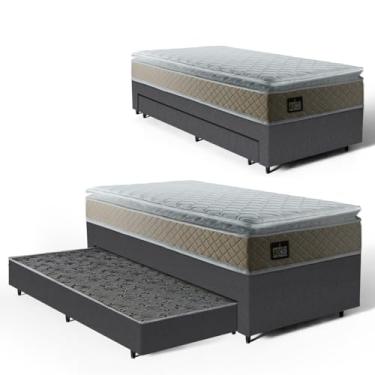 Imagem de Cama Box com Colchão de Espuma D45 Pillow Top Strong One Face + Auxiliar de Espuma Unique Solteiro 88cm