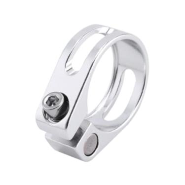 Imagem de YIJU Grampo de canote de selim de bicicleta Fácil instalação para bicicletas de estrada de montanha Grampo de canote de selim de liga de alumínio, 34.9 Mm Prata