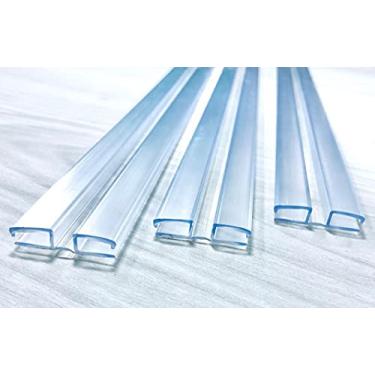 Imagem de DistinctAndUnique Nova dobradiça viva estilo piano de PVC transparente para 3/16" (4,5 mm) Material: Sem parafusos ou cola - DIY para acrílico, acrílico, vidro e mais (91 cm, pacote com 3)