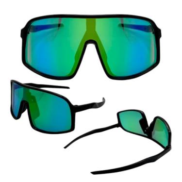 Imagem de Óculos de Sol Esportivo Ciclismo Bike Mtb Corrida Maratona Beach Tennis Altinha Proteção Facial Unissex - DTUMNC Joachim (Preto Lente Verde)