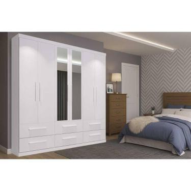 Imagem de Guarda Roupa Casal 6 Portas (2 c/ Espelho) e 6 Gavetas PH 1691 Branco - Herval