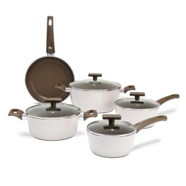 Imagem de Jogo de Panelas Brinox Antiaderente Ceramic Life 5 Peças Organika com 