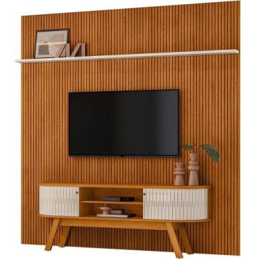 Imagem de Painel Para Tv 75 Polegadas Composição Bancada Lugana Cinamomo/off Whi
