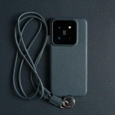 Imagem de Capa de couro de luxo para Xiaomi 14T Pro 14pro 13pro 11T 13Ultra com alça transversal e cordão, azul-marinho, para Xiaomi 12X