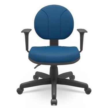 Imagem de Cadeira Operativa Executiva Backsystem Braço Tecido Azul - Plaxmetal