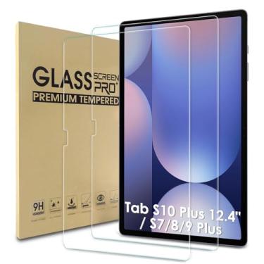 Imagem de WD&CD Pacote com 2 protetores de tela compatíveis com Samsung Galaxy Tab S10 Plus 12,4'' / S9 Plus / S8 Plus / S7 Plus, vidro temperado compatível com capas para Galaxy Tab S10+/S9+/S8+