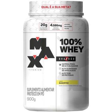 Imagem de 100% Whey Pote 900g Rafael Brandão Banoffee Max Titanium - Max Titaniu