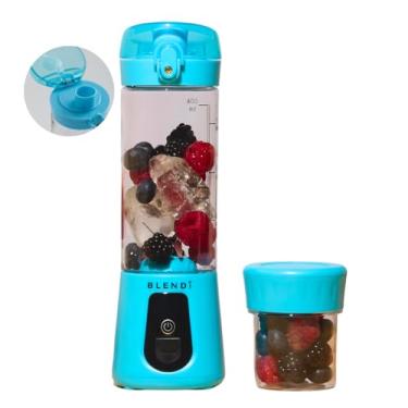 Imagem de BLENDi Liquidificador portátil Pro+ (novo modelo 2025, 496 g, turquesa) – Motor atualizado de 120 W, recarregável por USB-C, liquidificador pessoal sem fio para smoothies e shakes – livre de BPA