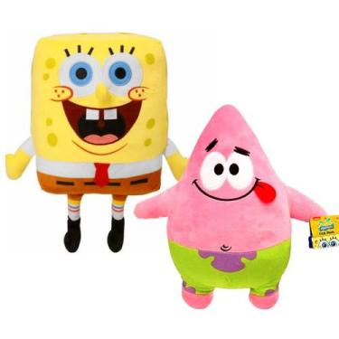 Imagem de Bob Esponja e Patrick de Pelúcia 30cm Macio e Fofinho Infantil Decoraç