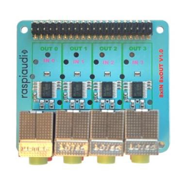 Imagem de RASPIAUDIO Placa de som 8 x IN + 8 x OUT de áudio DAC para Raspberry PI5 apenas