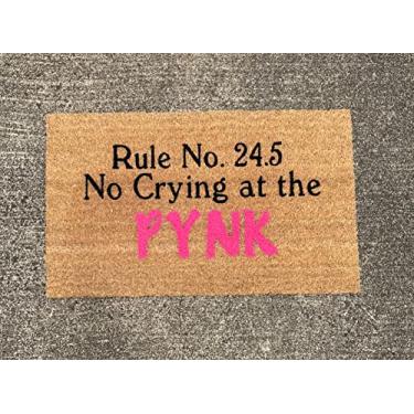 Imagem de WPBFSY Rule No. 24.5 No Crying at The Pynk, capacho moderno, capacho alfabeto tapete de chão entrada externa, alpendre 40 x 61 cm